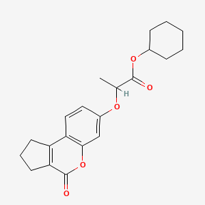 molecular formula C21H24O5 B5234609 cyclohexyl 2-[(4-oxo-1,2,3,4-tetrahydrocyclopenta[c]chromen-7-yl)oxy]propanoate 