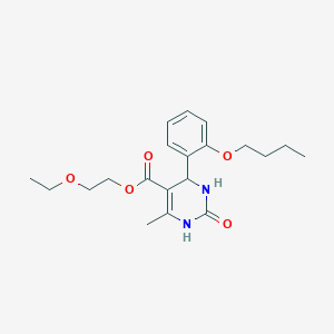 molecular formula C20H28N2O5 B5234621 2-ethoxyethyl 4-(2-butoxyphenyl)-6-methyl-2-oxo-1,2,3,4-tetrahydro-5-pyrimidinecarboxylate 