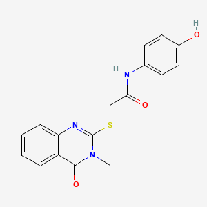 molecular formula C17H15N3O3S B5234628 N-(4-hydroxyphenyl)-2-[(3-methyl-4-oxo-3,4-dihydro-2-quinazolinyl)thio]acetamide 