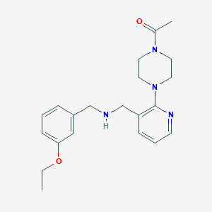 molecular formula C21H28N4O2 B5234631 1-[2-(4-acetyl-1-piperazinyl)-3-pyridinyl]-N-(3-ethoxybenzyl)methanamine 