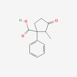 molecular formula C13H14O3 B5234646 2-methyl-3-oxo-1-phenylcyclopentanecarboxylic acid 