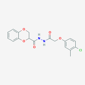 molecular formula C18H17ClN2O5 B5234664 N'-[2-(4-chloro-3-methylphenoxy)acetyl]-2,3-dihydro-1,4-benzodioxine-2-carbohydrazide 