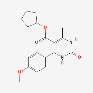 molecular formula C18H22N2O4 B5234684 cyclopentyl 4-(4-methoxyphenyl)-6-methyl-2-oxo-1,2,3,4-tetrahydro-5-pyrimidinecarboxylate 