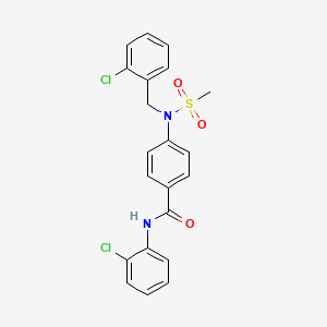 molecular formula C21H18Cl2N2O3S B5234687 4-[(2-chlorobenzyl)(methylsulfonyl)amino]-N-(2-chlorophenyl)benzamide 