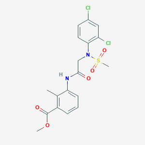 molecular formula C18H18Cl2N2O5S B5234737 methyl 3-{[N-(2,4-dichlorophenyl)-N-(methylsulfonyl)glycyl]amino}-2-methylbenzoate 
