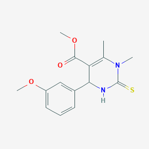 molecular formula C15H18N2O3S B5234742 methyl 4-(3-methoxyphenyl)-1,6-dimethyl-2-thioxo-1,2,3,4-tetrahydro-5-pyrimidinecarboxylate CAS No. 5976-09-0