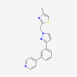 molecular formula C19H16N4S B5234751 4-(3-{1-[(4-methyl-1,3-thiazol-2-yl)methyl]-1H-pyrazol-3-yl}phenyl)pyridine 