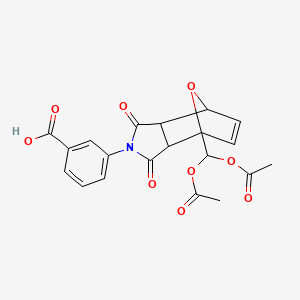 molecular formula C20H17NO9 B5234762 3-{1-[bis(acetyloxy)methyl]-3,5-dioxo-10-oxa-4-azatricyclo[5.2.1.0~2,6~]dec-8-en-4-yl}benzoic acid 