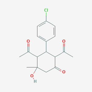 molecular formula C17H19ClO4 B5234781 2,4-diacetyl-3-(4-chlorophenyl)-5-hydroxy-5-methylcyclohexanone CAS No. 71954-37-5