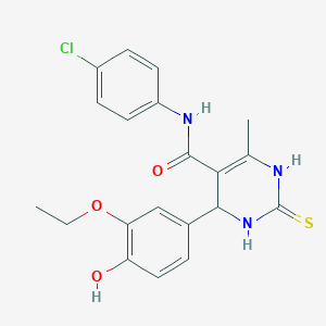 molecular formula C20H20ClN3O3S B5234792 N-(4-chlorophenyl)-4-(3-ethoxy-4-hydroxyphenyl)-6-methyl-2-thioxo-1,2,3,4-tetrahydro-5-pyrimidinecarboxamide 