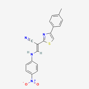 molecular formula C19H14N4O2S B5234804 2-[4-(4-methylphenyl)-1,3-thiazol-2-yl]-3-[(4-nitrophenyl)amino]acrylonitrile 