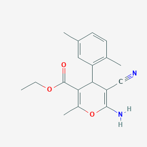 molecular formula C18H20N2O3 B5234820 ethyl 6-amino-5-cyano-4-(2,5-dimethylphenyl)-2-methyl-4H-pyran-3-carboxylate 