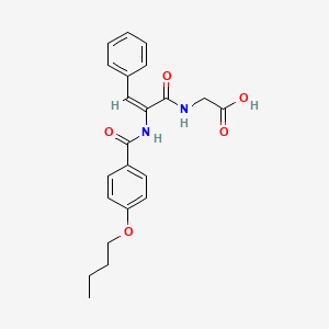 molecular formula C22H24N2O5 B5234836 N-{2-[(4-butoxybenzoyl)amino]-3-phenylacryloyl}glycine 