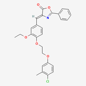 molecular formula C27H24ClNO5 B5234871 4-{4-[2-(4-chloro-3-methylphenoxy)ethoxy]-3-ethoxybenzylidene}-2-phenyl-1,3-oxazol-5(4H)-one 