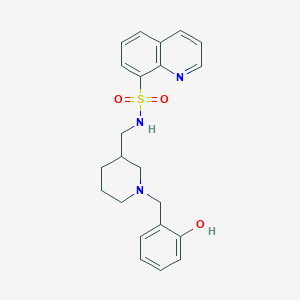 molecular formula C22H25N3O3S B5234898 N-{[1-(2-hydroxybenzyl)-3-piperidinyl]methyl}-8-quinolinesulfonamide 