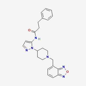 N-{1-[1-(2,1,3-benzoxadiazol-4-ylmethyl)-4-piperidinyl]-1H-pyrazol-5-yl}-3-phenylpropanamide
