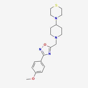 molecular formula C19H26N4O2S B5234950 4-(1-{[3-(4-methoxyphenyl)-1,2,4-oxadiazol-5-yl]methyl}-4-piperidinyl)thiomorpholine 