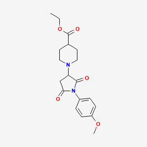 molecular formula C19H24N2O5 B5234951 ethyl 1-[1-(4-methoxyphenyl)-2,5-dioxo-3-pyrrolidinyl]-4-piperidinecarboxylate 