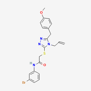molecular formula C21H21BrN4O2S B5234960 2-{[4-allyl-5-(4-methoxybenzyl)-4H-1,2,4-triazol-3-yl]thio}-N-(3-bromophenyl)acetamide 
