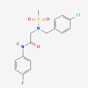 molecular formula C16H16ClFN2O3S B5234978 N~2~-(4-chlorobenzyl)-N~1~-(4-fluorophenyl)-N~2~-(methylsulfonyl)glycinamide 