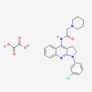 molecular formula C26H27ClN4O5 B5234994 N-[1-(3-chlorophenyl)-2,3-dihydro-1H-pyrrolo[2,3-b]quinolin-4-yl]-2-(1-piperidinyl)acetamide oxalate 