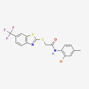 N-(2-bromo-4-methylphenyl)-2-{[6-(trifluoromethyl)-1,3-benzothiazol-2-yl]thio}acetamide