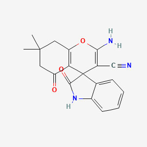 molecular formula C19H17N3O3 B5235026 2-氨基-7,7-二甲基-2',5-二氧代-1',2',5,6,7,8-六氢螺[色满-4,3'-吲哚]-3-腈 