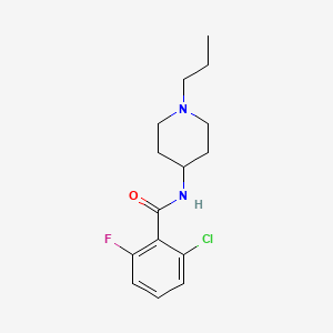 molecular formula C15H20ClFN2O B5235027 2-chloro-6-fluoro-N-(1-propyl-4-piperidinyl)benzamide 