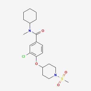molecular formula C20H29ClN2O4S B5235051 3-chloro-N-cyclohexyl-N-methyl-4-{[1-(methylsulfonyl)-4-piperidinyl]oxy}benzamide 