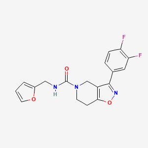 molecular formula C18H15F2N3O3 B5235077 3-(3,4-difluorophenyl)-N-(2-furylmethyl)-6,7-dihydroisoxazolo[4,5-c]pyridine-5(4H)-carboxamide 