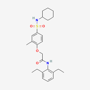 molecular formula C25H34N2O4S B5235083 2-{4-[(cyclohexylamino)sulfonyl]-2-methylphenoxy}-N-(2,6-diethylphenyl)acetamide 