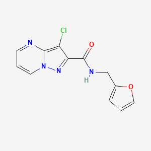 molecular formula C12H9ClN4O2 B5235100 3-chloro-N-(2-furylmethyl)pyrazolo[1,5-a]pyrimidine-2-carboxamide 