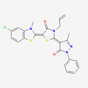 3-allyl-5-(5-chloro-3-methyl-1,3-benzothiazol-2(3H)-ylidene)-2-(3-methyl-5-oxo-1-phenyl-1,5-dihydro-4H-pyrazol-4-ylidene)-1,3-thiazolidin-4-one