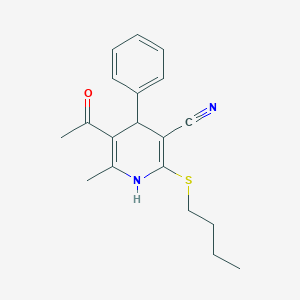 5-acetyl-2-(butylthio)-6-methyl-4-phenyl-1,4-dihydro-3-pyridinecarbonitrile