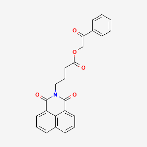 molecular formula C24H19NO5 B5235128 2-oxo-2-phenylethyl 4-(1,3-dioxo-1H-benzo[de]isoquinolin-2(3H)-yl)butanoate 
