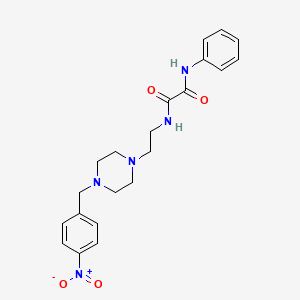 molecular formula C21H25N5O4 B5235149 N-{2-[4-(4-nitrobenzyl)-1-piperazinyl]ethyl}-N'-phenylethanediamide 