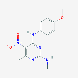 molecular formula C13H15N5O3 B5235153 N~4~-(4-methoxyphenyl)-N~2~,6-dimethyl-5-nitro-2,4-pyrimidinediamine 
