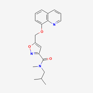 molecular formula C19H21N3O3 B5235156 N-isobutyl-N-methyl-5-[(8-quinolinyloxy)methyl]-3-isoxazolecarboxamide 