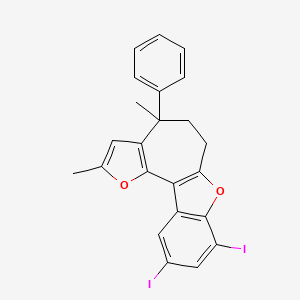 8,10-diiodo-2,4-dimethyl-4-phenyl-5,6-dihydro-4H-furo[2',3':3,4]cyclohepta[1,2-b][1]benzofuran