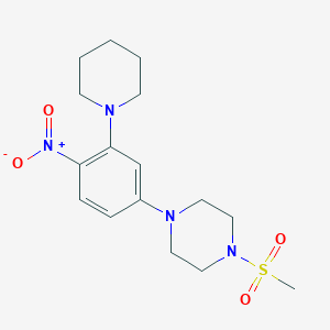 molecular formula C16H24N4O4S B5235200 1-(methylsulfonyl)-4-[4-nitro-3-(1-piperidinyl)phenyl]piperazine 