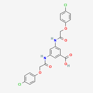molecular formula C23H18Cl2N2O6 B5235257 3,5-bis{[(4-chlorophenoxy)acetyl]amino}benzoic acid 