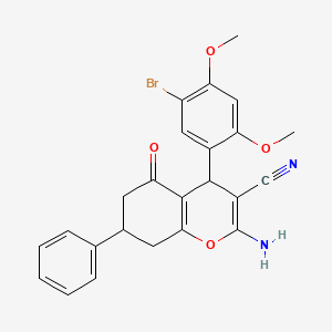 2-amino-4-(5-bromo-2,4-dimethoxyphenyl)-5-oxo-7-phenyl-5,6,7,8-tetrahydro-4H-chromene-3-carbonitrile
