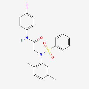 molecular formula C22H21IN2O3S B5235286 N~2~-(2,5-dimethylphenyl)-N~1~-(4-iodophenyl)-N~2~-(phenylsulfonyl)glycinamide 