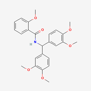 molecular formula C25H27NO6 B5235323 N-[bis(3,4-dimethoxyphenyl)methyl]-2-methoxybenzamide 
