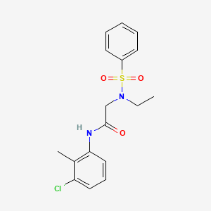 molecular formula C17H19ClN2O3S B5235329 N~1~-(3-chloro-2-methylphenyl)-N~2~-ethyl-N~2~-(phenylsulfonyl)glycinamide 