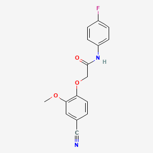 molecular formula C16H13FN2O3 B5235335 2-(4-cyano-2-methoxyphenoxy)-N-(4-fluorophenyl)acetamide 