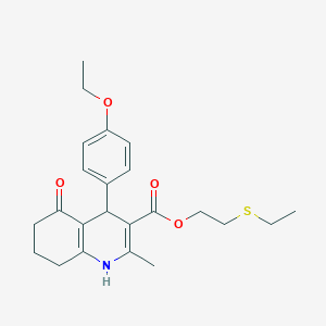 molecular formula C23H29NO4S B5235376 2-(ethylthio)ethyl 4-(4-ethoxyphenyl)-2-methyl-5-oxo-1,4,5,6,7,8-hexahydro-3-quinolinecarboxylate 
