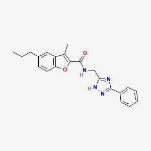 molecular formula C22H22N4O2 B5235381 3-methyl-N-[(5-phenyl-4H-1,2,4-triazol-3-yl)methyl]-5-propyl-1-benzofuran-2-carboxamide 