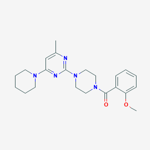 molecular formula C22H29N5O2 B5235407 2-[4-(2-methoxybenzoyl)-1-piperazinyl]-4-methyl-6-(1-piperidinyl)pyrimidine 