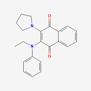 molecular formula C22H22N2O2 B5235437 2-[ethyl(phenyl)amino]-3-(1-pyrrolidinyl)naphthoquinone 